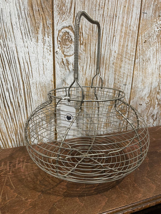 12"x10" Vtg Coil Footed Egg Basket, French Ctry--SP