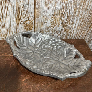 12" VTg R.H. Macy Metal Dish, Grapes--SP
