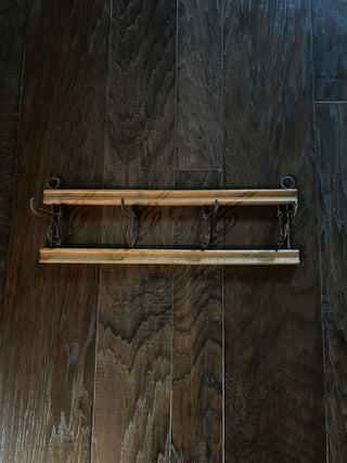 Antique Rail Rack with 4 Collapsible Hooks