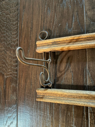 Antique Rail Rack with 4 Collapsible Hooks