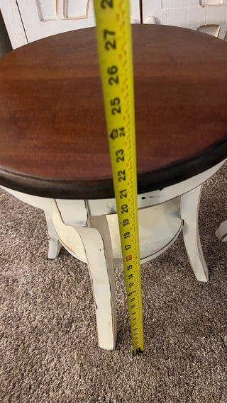 Accent Table - Distressed White/Wood