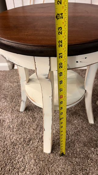 Accent Table - Distressed White/Wood