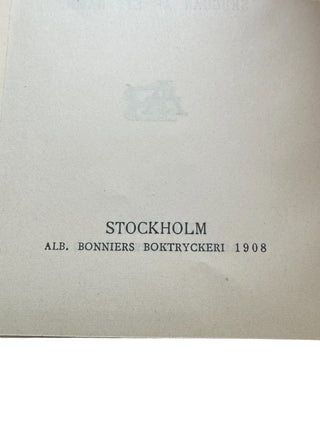 1908 Swedish Antique Book
