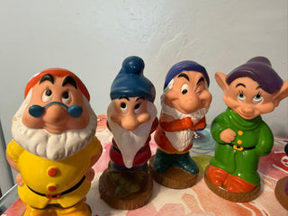 Disney 7 Dwarf SET 1970 Rubber Squeak
