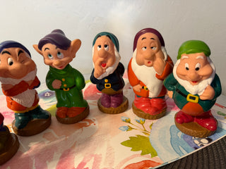Disney 7 Dwarf SET 1970 Rubber Squeak