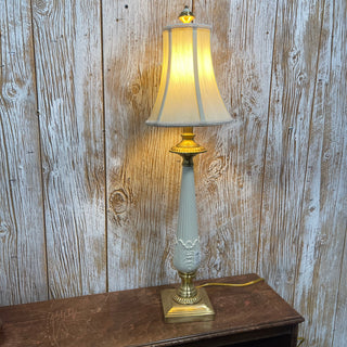 31" Lenox by Quoizel Table Lamp, Porc/ Brass--SP
