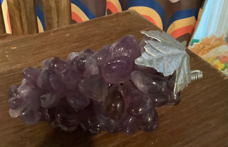 Vintage MCM Amethyst Polished Stone Grape Cluster