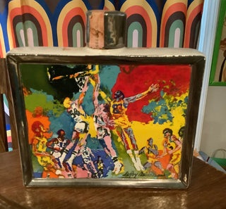1979 Whiskey Decanter, Artwork by LeRoy Neiman, basketball theme