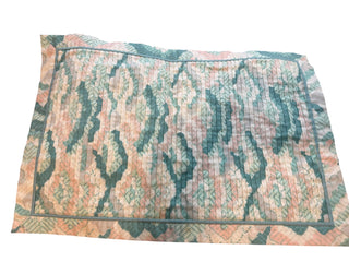 Set of 4 Vintage Quilted Seafoam Floral Placemats