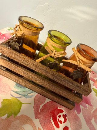 Planter Water Glass - Wood Display