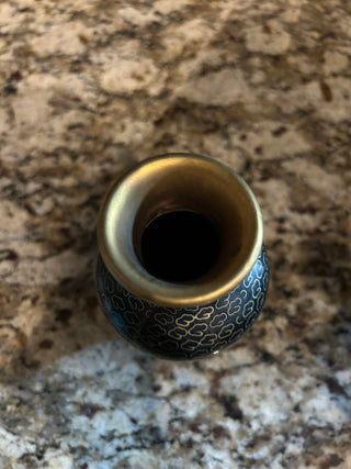 Vintage Chinese Black Cloisonné Vase