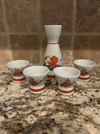 Vintage Japanese 5 Piece Sake Set