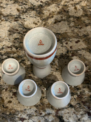 Vintage Japanese 5 Piece Sake Set