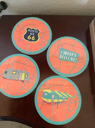 Road Trip Retro Coasters set of 4