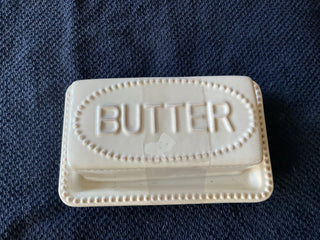 Large Farmhouse White Butter Dish