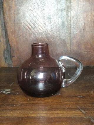 Vtg handblown amethyst art glass pitcher