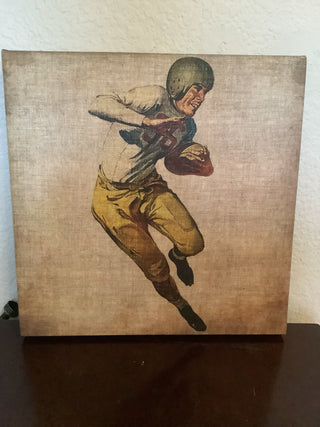 Vintage Style Football Player Canvas