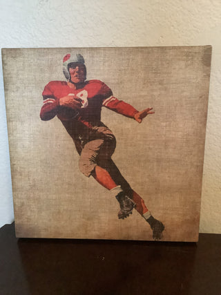 Vintage Style Football Player Canvas