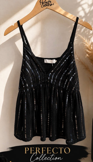 Blk Sequin Camisole Size S