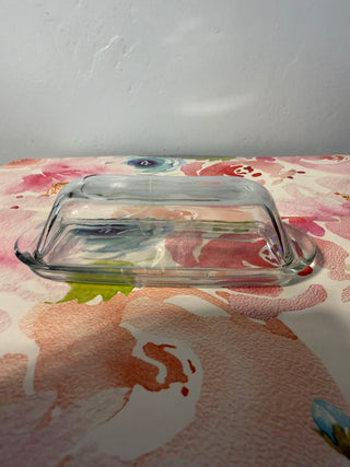 Butter Dish Clear Glass