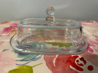 Butter/Cheese Dish Clear Glass