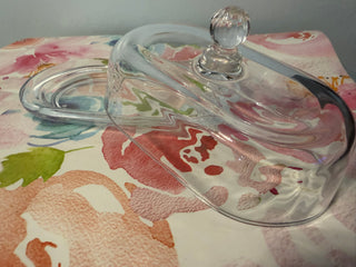 Butter/Cheese Dish Clear Glass