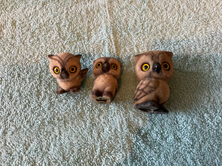Vintage Josef Flocked Owls