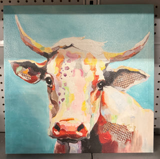 Colorful painting of Cow