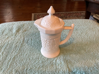 Vintage Milk Glass Syrup Pitcher