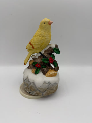 Porcelain Yellow Canary Music Box