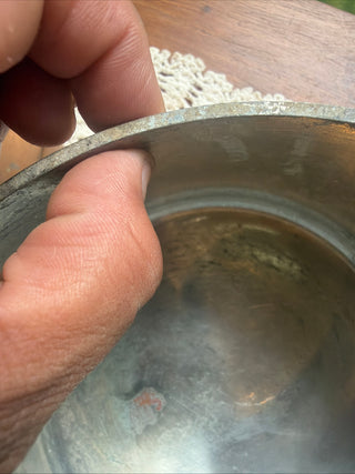 Vintage Hammered France 6 3/4"Copper Sauce Pan with Lid