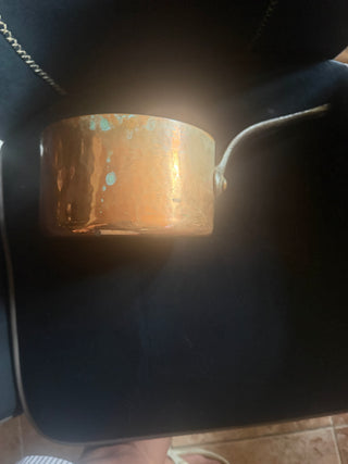 Vintage Hammered France 6 3/4"Copper Sauce Pan with Lid