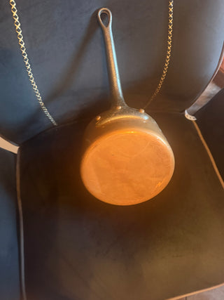 Vintage French Copper Sauce Pan  7.3" Hammered Tin Lining 3mm 5.1 lb