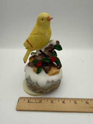 Porcelain Yellow Canary Music Box