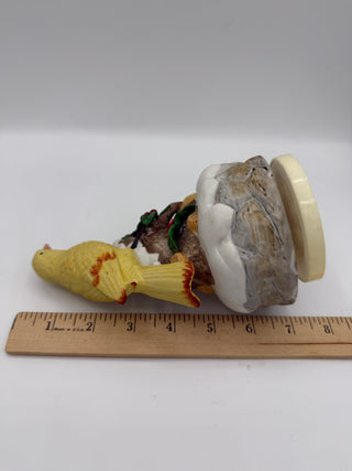 Porcelain Yellow Canary Music Box