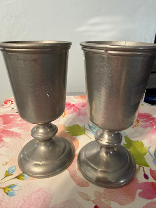 Chalice Medieval Pewter Goblet SET TWO