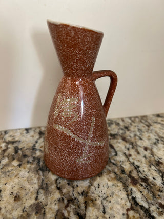 8 Piece Sake Set, MCM Rust/Brown