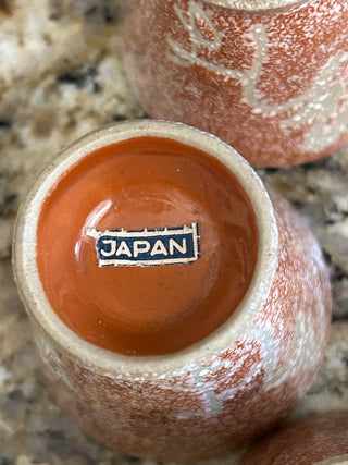 8 Piece Sake Set, MCM Rust/Brown