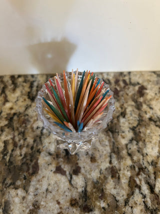 Vintage Cut Glass Toothpick Holder