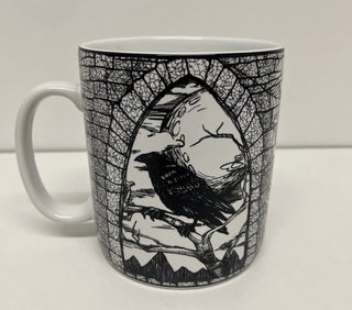 222 Fith Hallow's Eve Halloween Raven Owl Spider Beware Castle Ceramic Mug