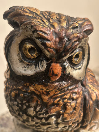 Large Vintage Owl on Book Figurine