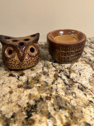 1970s Owl Incense/Tea Light  Burner