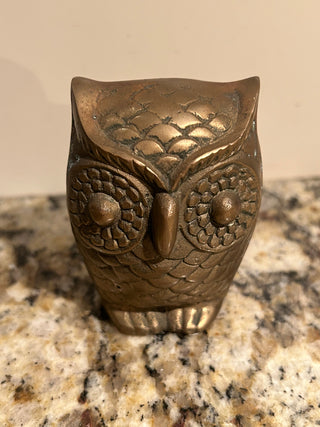Vintage Small Brass Owl Figurine