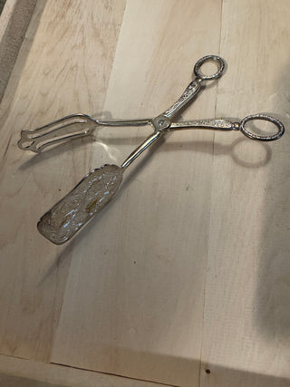 Silverplate Serving Tongs Scissors