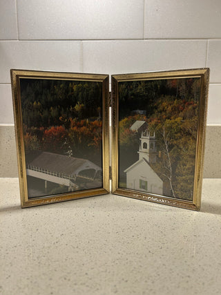 Vintage Gold Bi-Fold Frame, 5”x7”