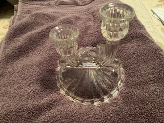 Vintage Jeanette Clear Glass Candle