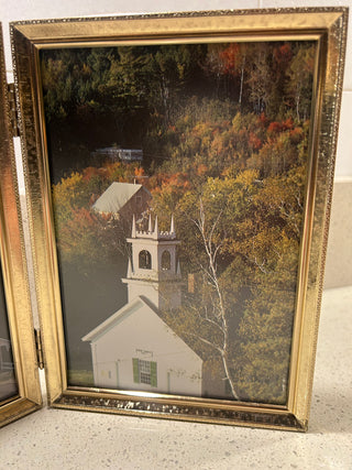 Vintage Gold Bi-Fold Frame, 5”x7”