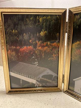 Vintage Gold Bi-Fold Frame, 5”x7”