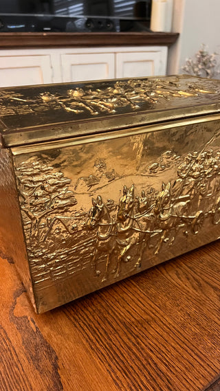 Vintage Lombard of England Brass Overlay Box