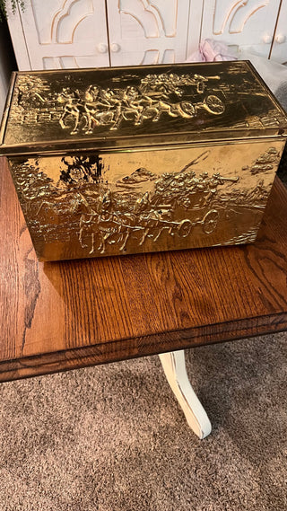 Vintage Lombard of England Brass Overlay Box